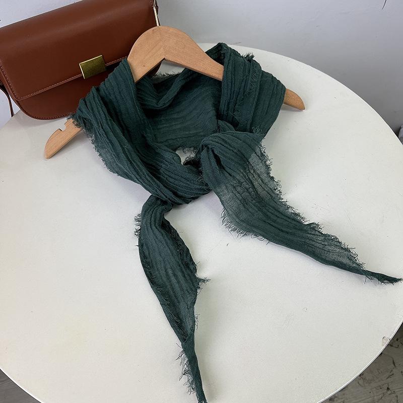 Creative Ramie Cotton Scarf Zen Dance Tara Yarn Texture Lengthened Scarf Women'S Thin Literary Shawl