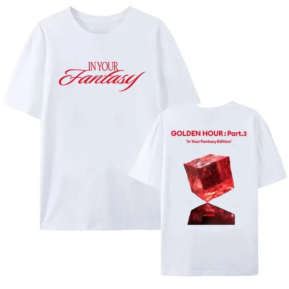 GOLDEN HOUR _ Part.3 In Your Fantasy Edition T-shirt ATEEZ Boys Band Korean Style Tshirts Unisex Streetwear Fashion Women Tees