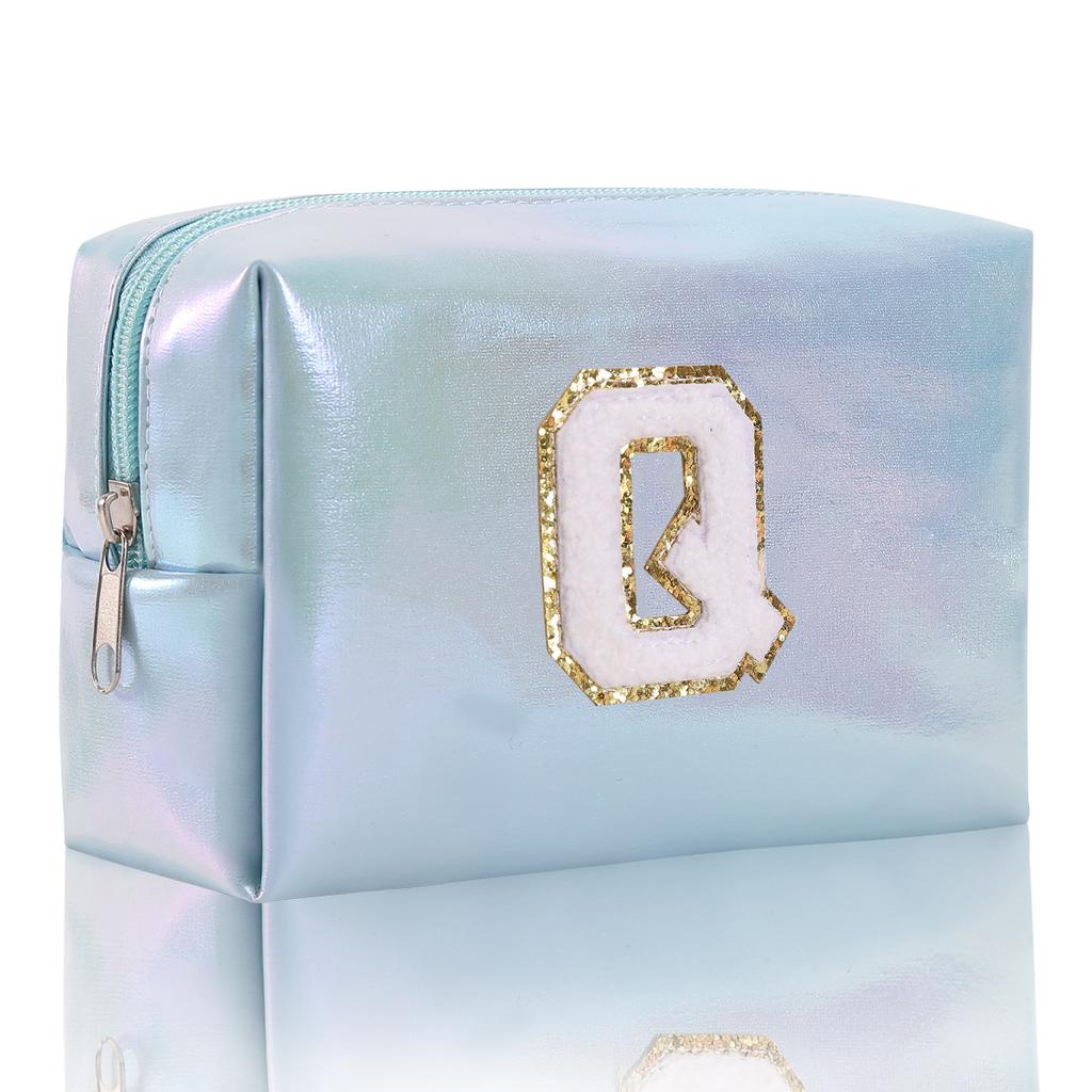 Octagon Bag Embroidery Alphabet Makeup Bag Large Capacity Toiletry Bag Travel Storage Bag Clutch Bag