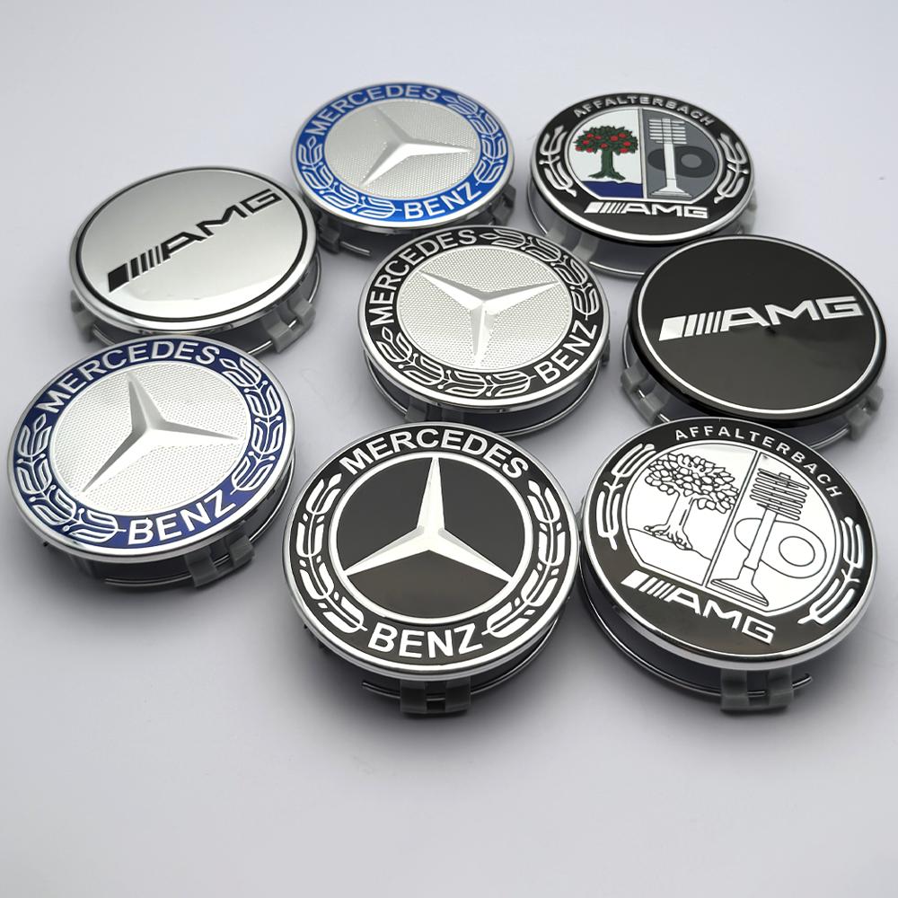 For Mercedes Benz amg 4Pcs 75MM Car Wheel Center Logo Hub Cap For Mercedes Benz W204 C218 A207 C117 CLA CLS E Class W212 S212 X166 W176 W205 W246