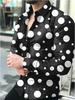 Wish2024 Men's 3D Print Polka Dot Long-Sleeved Shirt - European & American Style