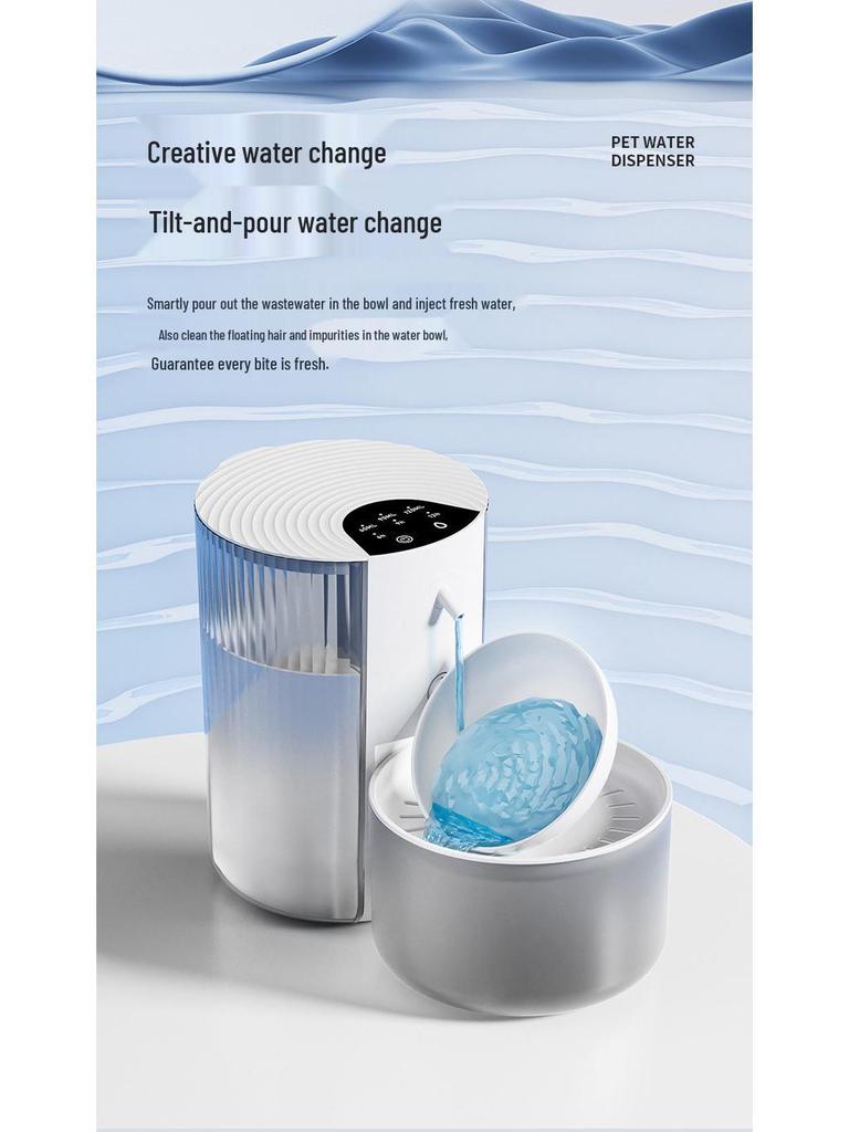 2026 Auto-Temperature Pet Water Fountain: Tipping Bowl for Cats & Dogs