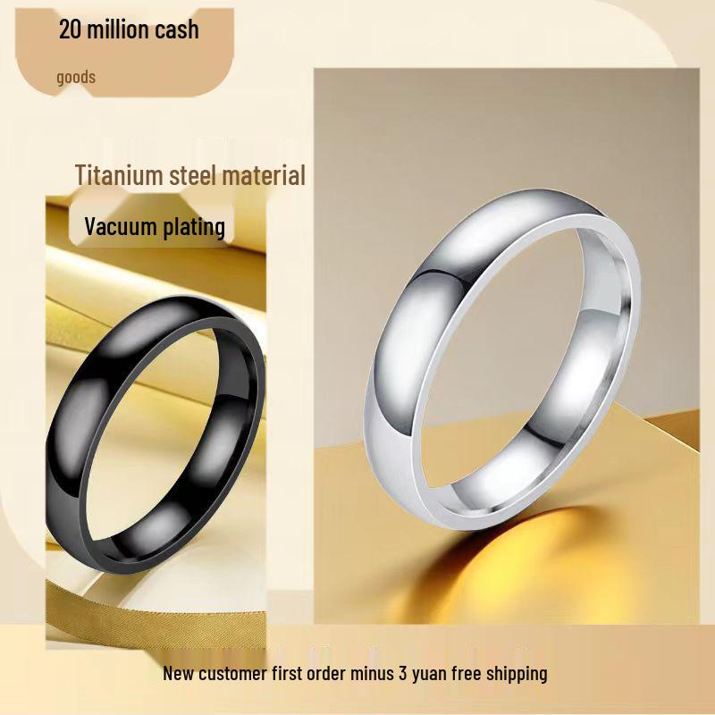 Korean Style Women’s Colorfast Titanium Steel Stainless Steel Ring