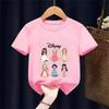 100% Cotone Principesse Disney Anime Estate Nuova Moda Multiple Cotone Bambini Cartoni Animati Magliette Girocollo Manica Corta