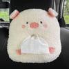 Plush Vehicle Tissue Dispenser Storage Holder Organizer No Tools Installation Multifunctional Auto Interior Decoration