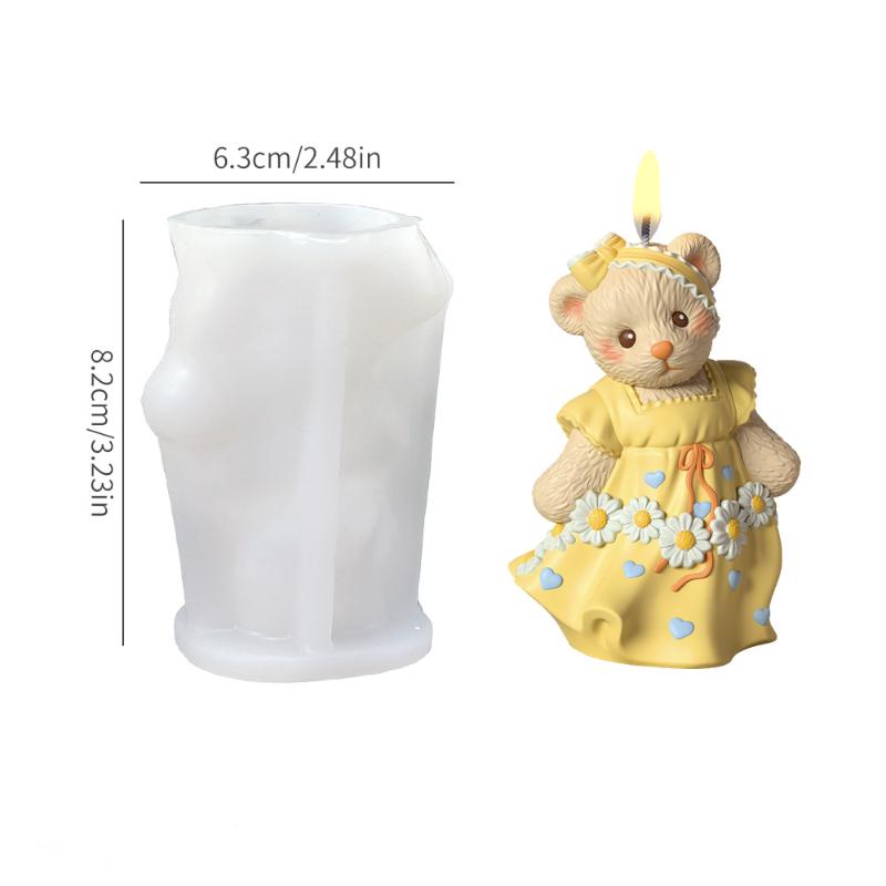 3D Cute Bear Resin Mold For Candle Soap Making Silicone Fondant Chocolate Candy Molds For Cake Decor Diy Art Crafts Gifts Mould