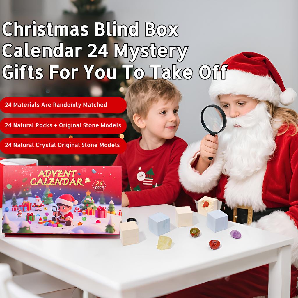 Natural Crystal Rough Gemstone Mining Children's Christmas Advent Calendar Set