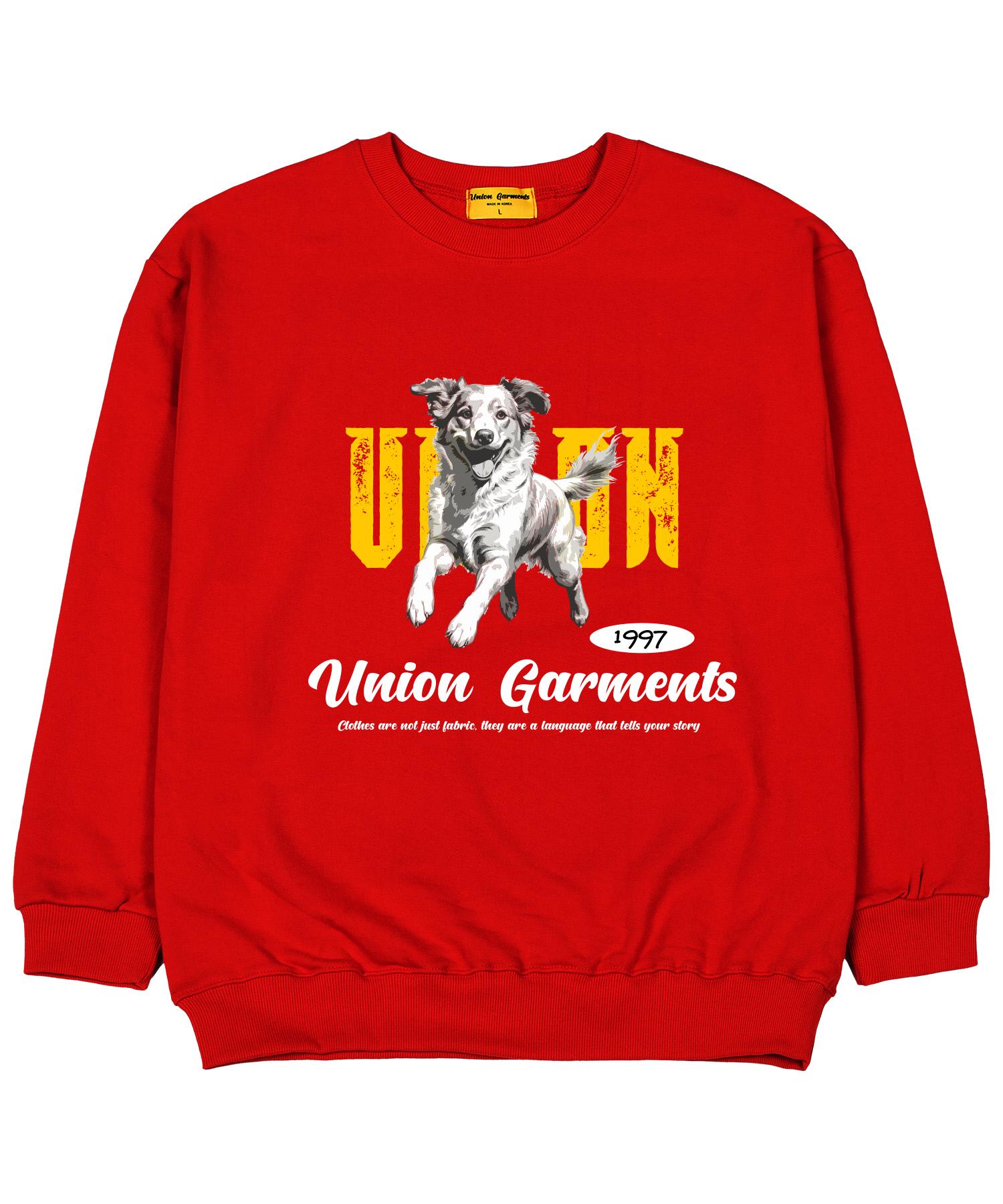 Union Garments Dog Terry Oversized Sweatshirt Red M