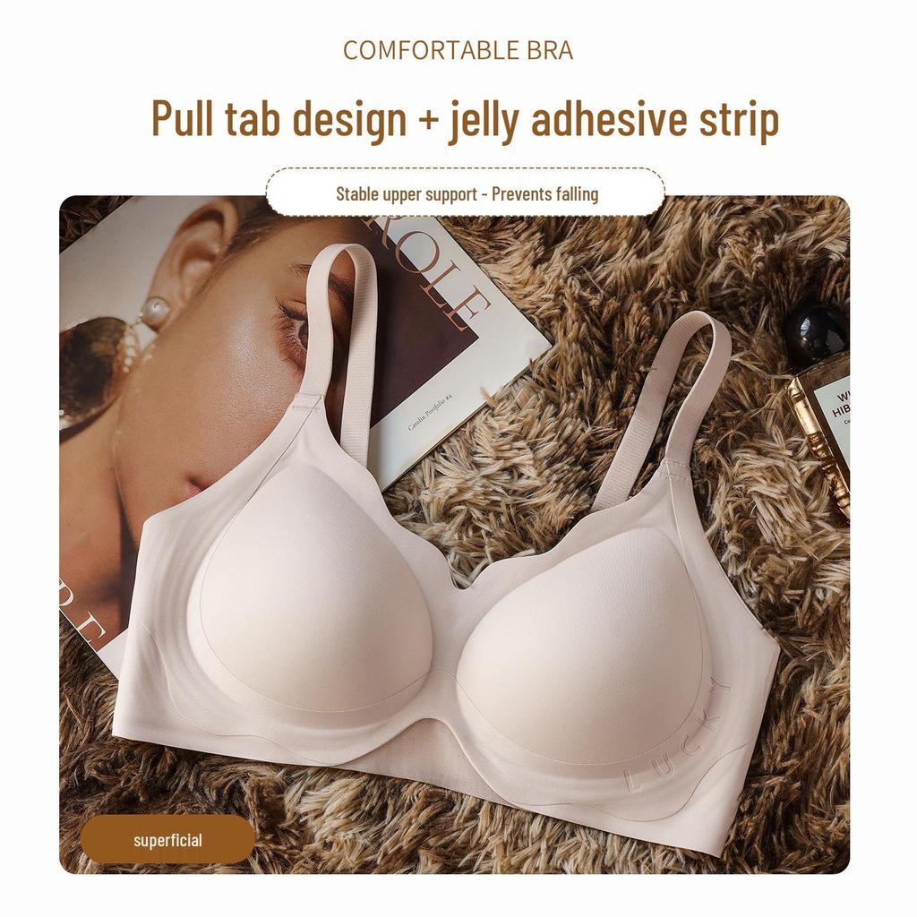 Spring Summer Push-Up Jelly Foam Bra - Anti-Sagging, Underarm Shaping, Steel Ring Support, Markless Design