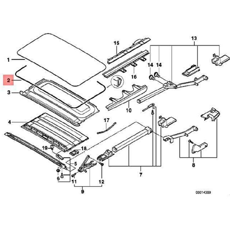 Sunroof Rubber Seal Sun Roof Surrounding Seal for E38 E39 E60N 54107245551
