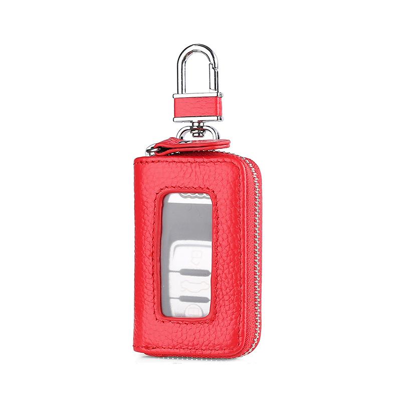 Retro Schlüsselanhänger Brieftasche Reißverschlusstasche Visuelle Spiegelfenster Autoschlüssel Schutztasche Leder Schlüsselhalter Mini Autoschlüssel Tasche Fall