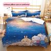 Chiikawa Pattern Bedding Quilt Set  Home Decoration  Gift (1 * duvet cover + 2 * pillowcase  without core)