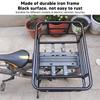Bike Rear Seat Basket Large Capacity Cargo Carrier Rustproof Storage Basket For Bicycle