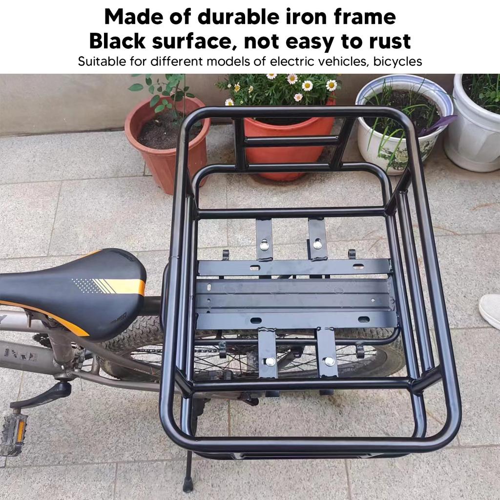 Bike Rear Seat Basket Large Capacity Cargo Carrier Rustproof Storage Basket For Bicycle