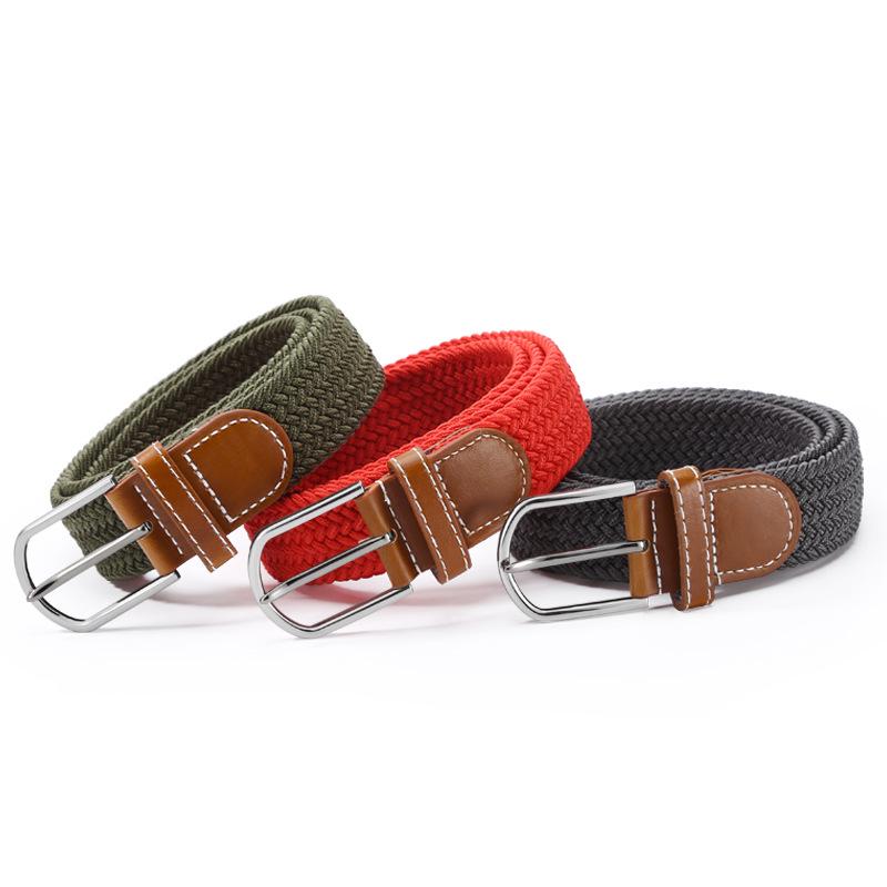 Multi-Color Elastic Needle Buckle Leather Belt – Men's Casual Fashion Accessory