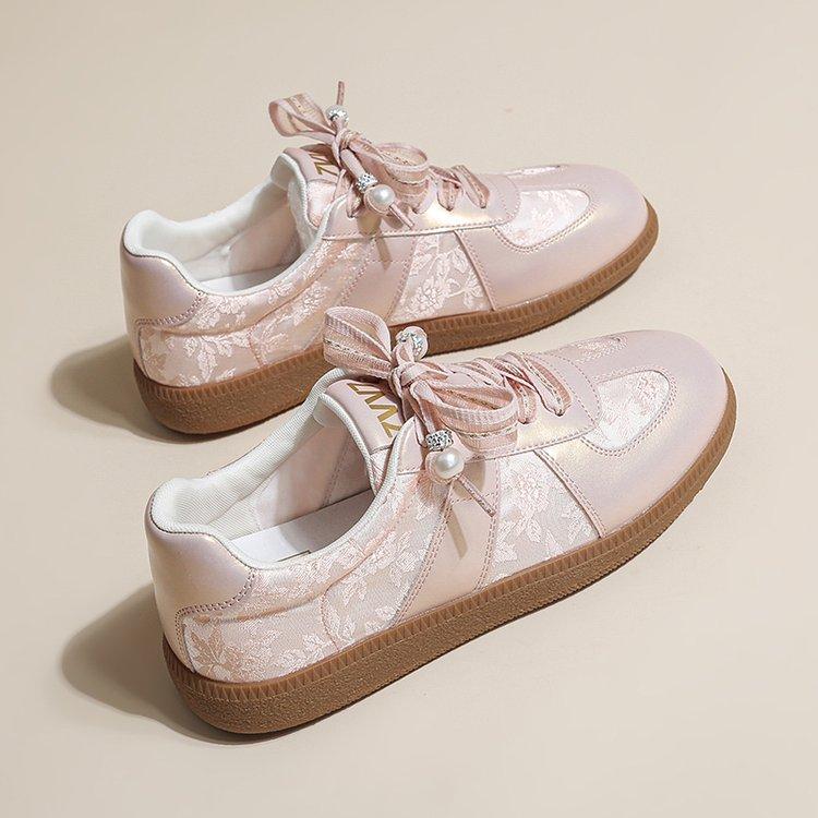 

Женские кроссовки весна-осень из натуральной кожи с бисером на шнуровке, повседневные рабочие туфли для женщин, новый размер 35-40 39