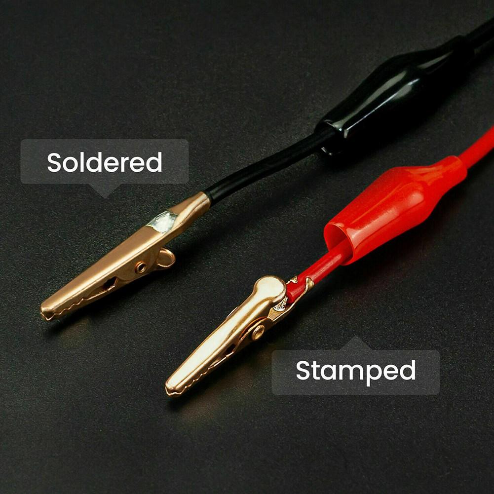 2Pcs 4mm Banana Plug To For Alligator Crocodile Clips Test s Kit Cable Wire Set