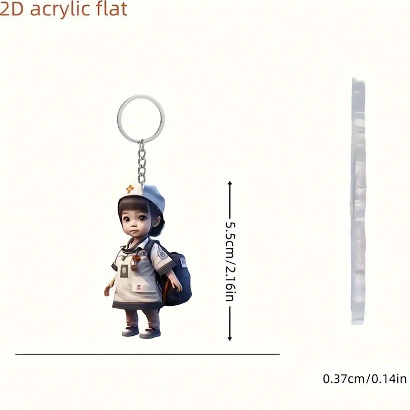 2D Акриловый брелок-подвеска для рюкзака медсестры, акриловый брелок на тему врача-медсестры, подарок на День благодарения, памятный подарок ко Дню врача-медсестры