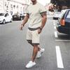 Vacanza estiva Set T-shirt da uomo Stampa 3D Tinta unita Uomo Maglietta a maniche corte Girocollo Pantaloncini Set due pezzi Abiti casual da uomo Abbigliamento
