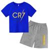 Summer CR7 Printed Short Sleeve Children Set Casual Fashion Tops and Shorts 2pcs Set Kid Boys Girls Sports Tshirts Set Outfits