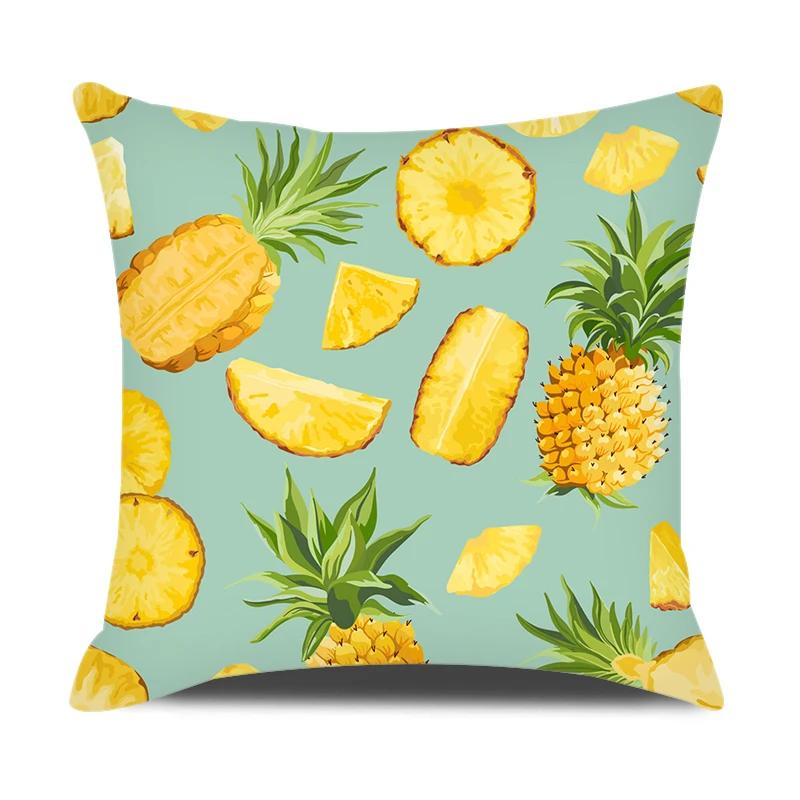Summer Home Decor Pillow Cover 18x18 Inches Cartoon Fruits Printed Pillowcase Sofa Chair Seat Decorative Pillows Cushion Covers