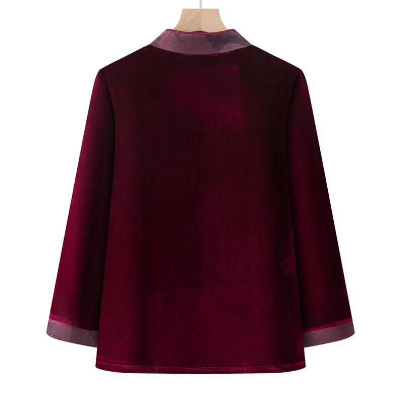 Women's Elegant Embroidered Stand-Collar Jacket for Seniors