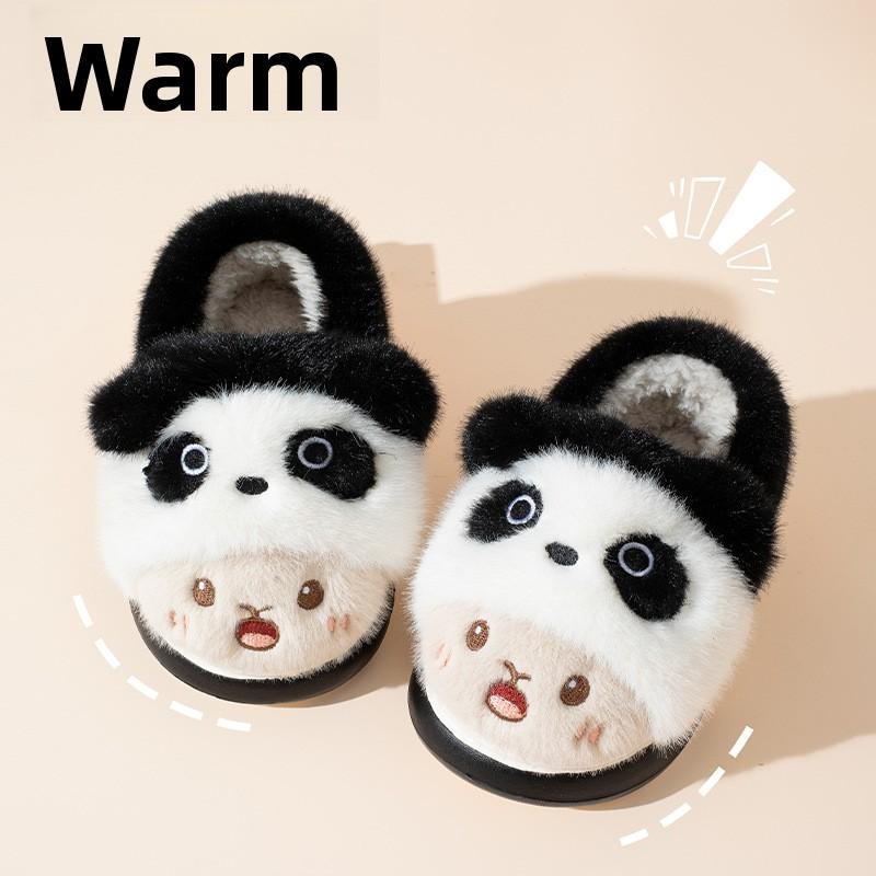 Children's Cotton Slippers In Winter Cartoon Cute Girl Plush Three-dimensional Rabbit, Children's Kindergarten Bag and Slippers