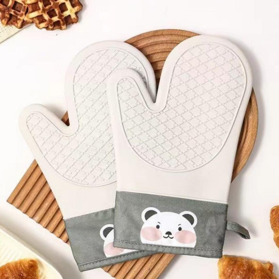 

1/2шт. Силиконовые теплоизоляционные перчатки, утолщенные, нескользящие, высокотемпературные перчатки для духовки, для выпечки и ошпаривания, кухонные зажимы для рук 2pcs белый