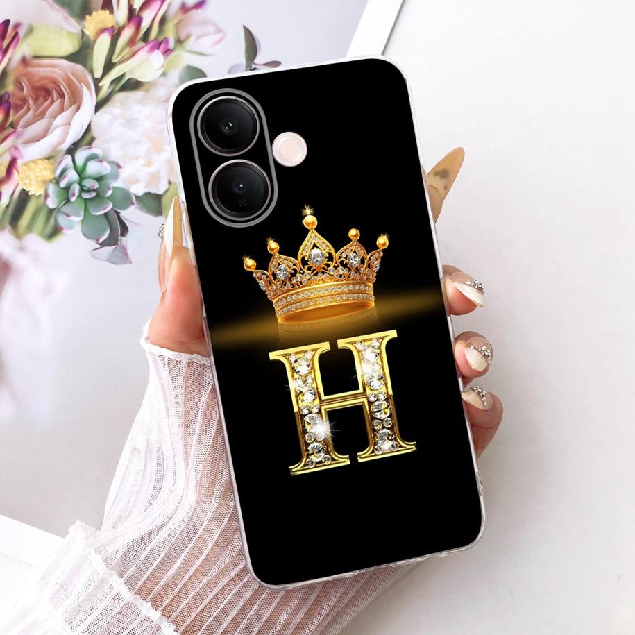 For Vivo V60 Lite 4G Case V2530 Cute Letters Crown Soft Slim Silicone Back Cover For Vivo V60 V 60 V60Lite 5G T4 Pro 2025 Bumper