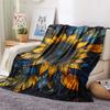 Sunflower Print Flannel Blanket, High Quality Comfortable for All Seasons, Home Decor, Warmth and Comfort, Perfect for Christmas Gifts