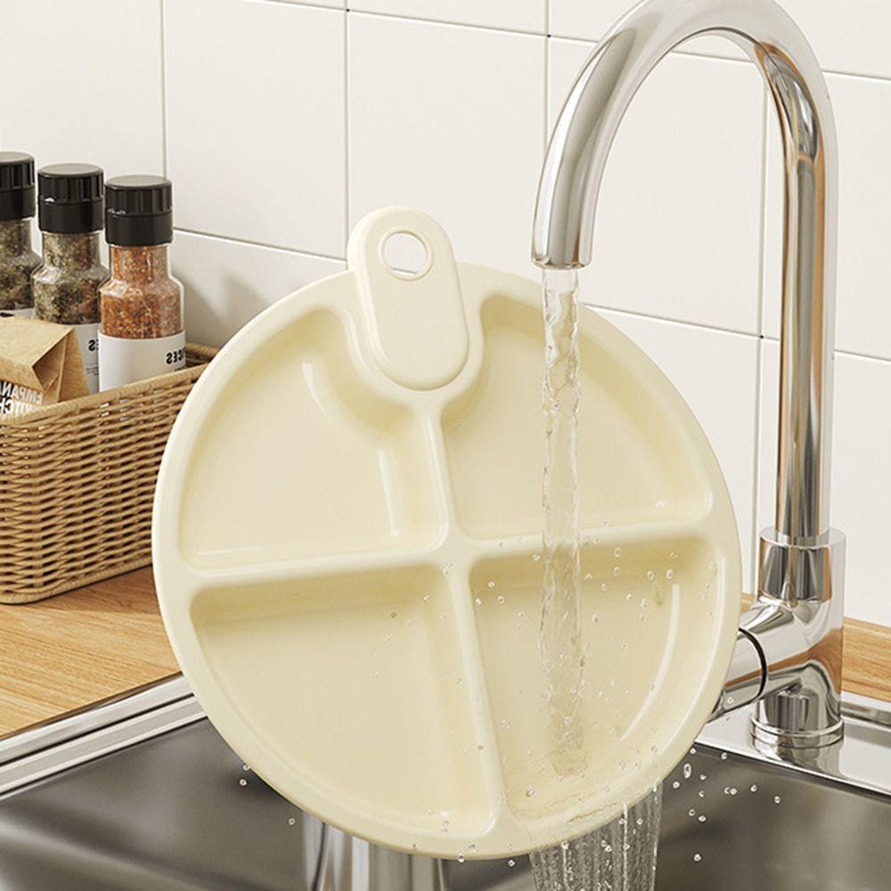 Multi-functional 4 Grid Divided Plate Reusable Stackable Onion Ginger Storage Dish Fruit Snack Tray