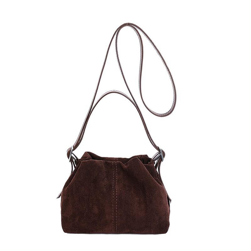High-end Bucket Bag Women s Retro Matte Pu Portable Cloud Texture Niche One-shoulder Cross-body