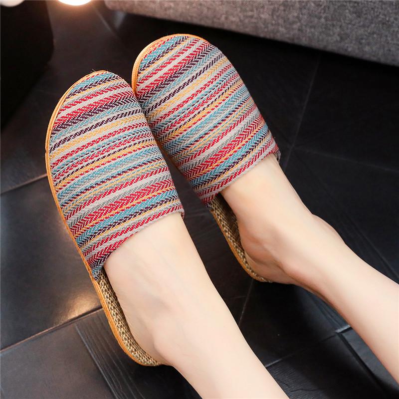Versatile Non-slip Breathable EVA Sole Linen Fashion Slippers