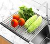 Dish Drying Rack - YYV - Rollable - Stainless Steel - Silicone - 47x38 Cm - Black