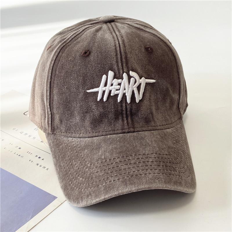Four Seasons Washing Baseball Cap Men Korean Three Dimensional Letter Embroidered Baseball Cap Women Darkened Wide Brim Showing Face Small Sun Hat