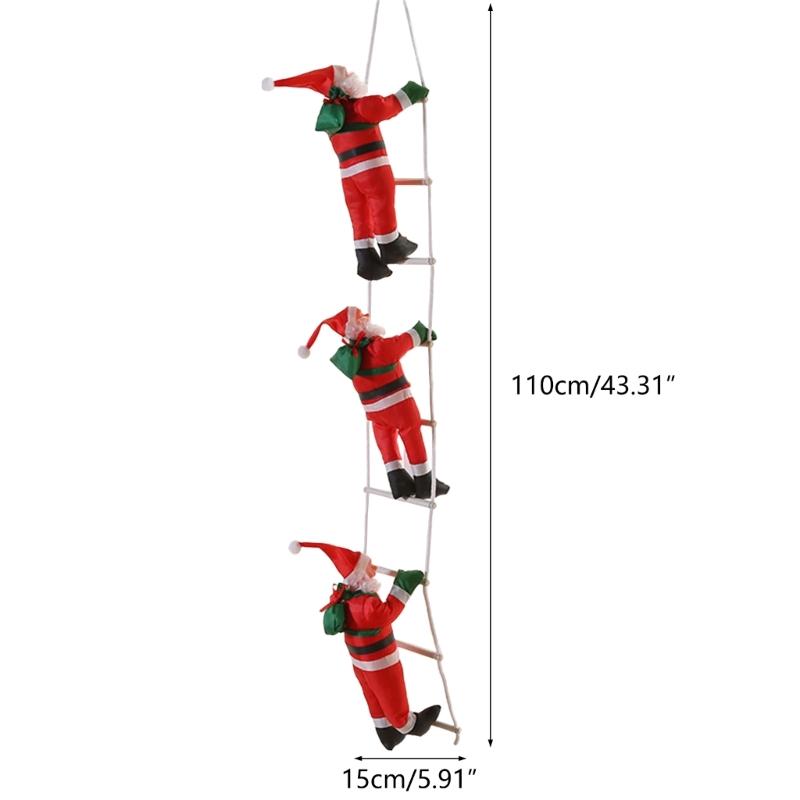 Christmas Holiday Decor Ladder Rope Climbing Santa Christmas Tree Ornament Creative Tree Hangings Long Lasting