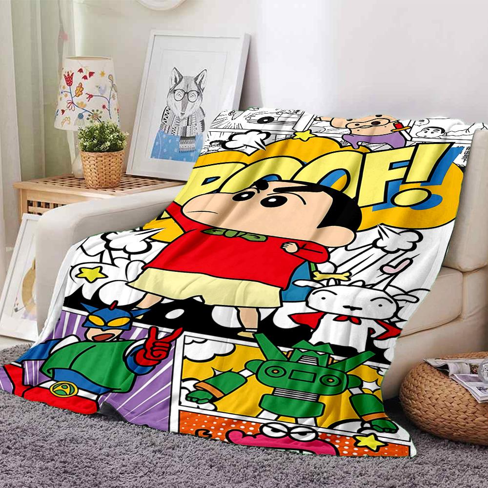 1pc Crayon Shinchan Adventure Flannel Blanket,Ultra Soft Warm Plush Throw for Home Bedroom Bed Sofa Cover Camping Picnic gift Y72452
