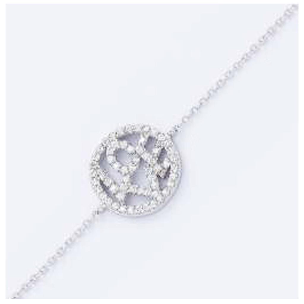 Les Trésors De Lily [H0514] - Bracelet Argent 'Love' blanc argenté (rhodié) - 15 mm