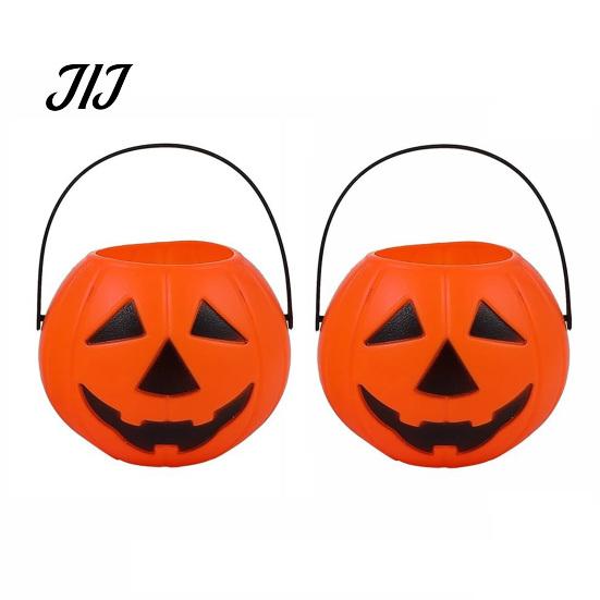 Trick or Treat Containers 1/2/3Pcs Halloween Pumpkin Candy Bucket, Trick-or-Treat Holder Basket, Bucket with Handle Jack-O-Lantern Sweet Snack