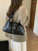 Women's Cross-Border Retro Motorcycle Bag with Rivet Decor & Belt Buckle - Stylish Single Shoulder Underarm Handbag