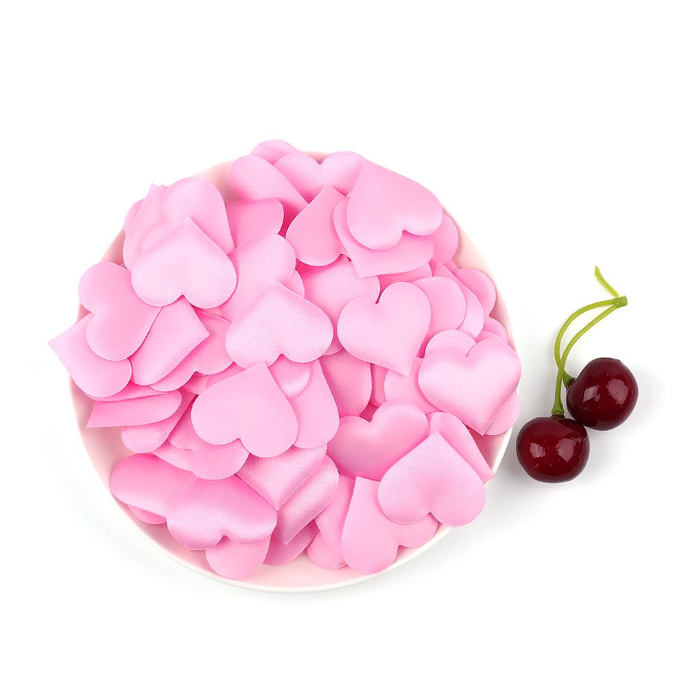 100 Pezzi Confetti in Tessuto Imbottito Petali da Lancio Cuore d'Amore Romantico Spugna Tavola Sposa Matrimonio Festa di San Valentino Decorazione