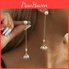 Pearl Sophisticated Geometric Earrings Gold Tassel Long Dangle Earrings For Women