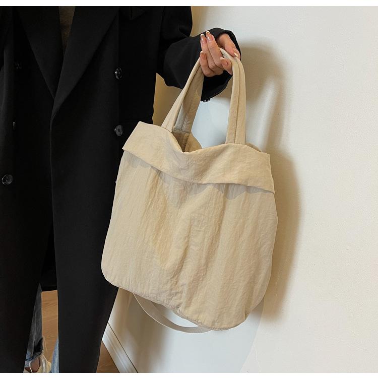 Canvas Large-capacity Bag 2024 New Korean Version Handbag Bag Large Bag Shoulder Leisure Student Bag