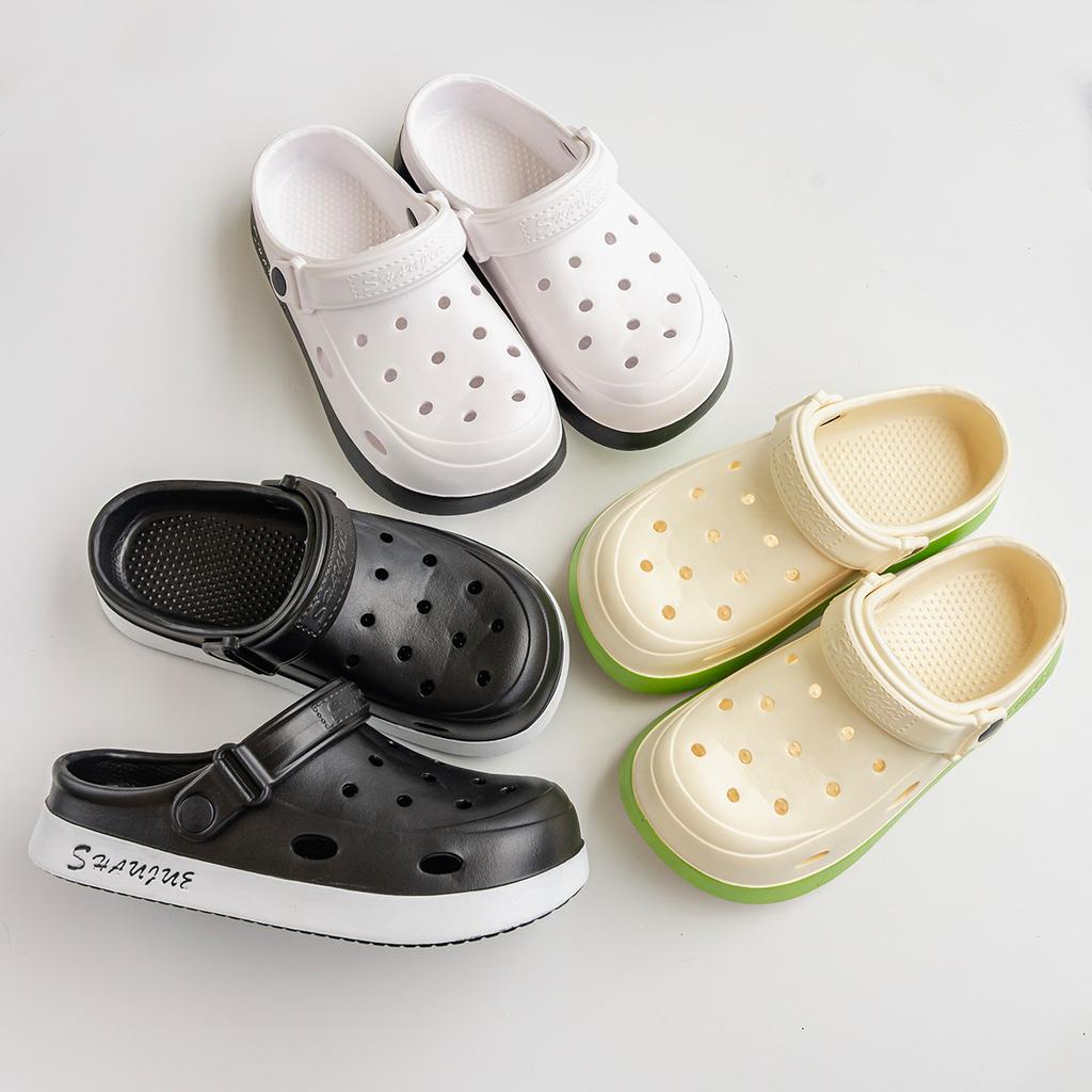 Summer Hundred Men and Women Couple Cave Shoes Outside Wear Flat Bottom Non-slip Slippers Fashion Thick Bottom Sandals