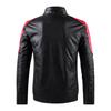 Fleece leather jacket for men, cold-proof and warm in autumn and winter, fleece leather jacket, heavy stand-up collar PU leather locomotive clothing