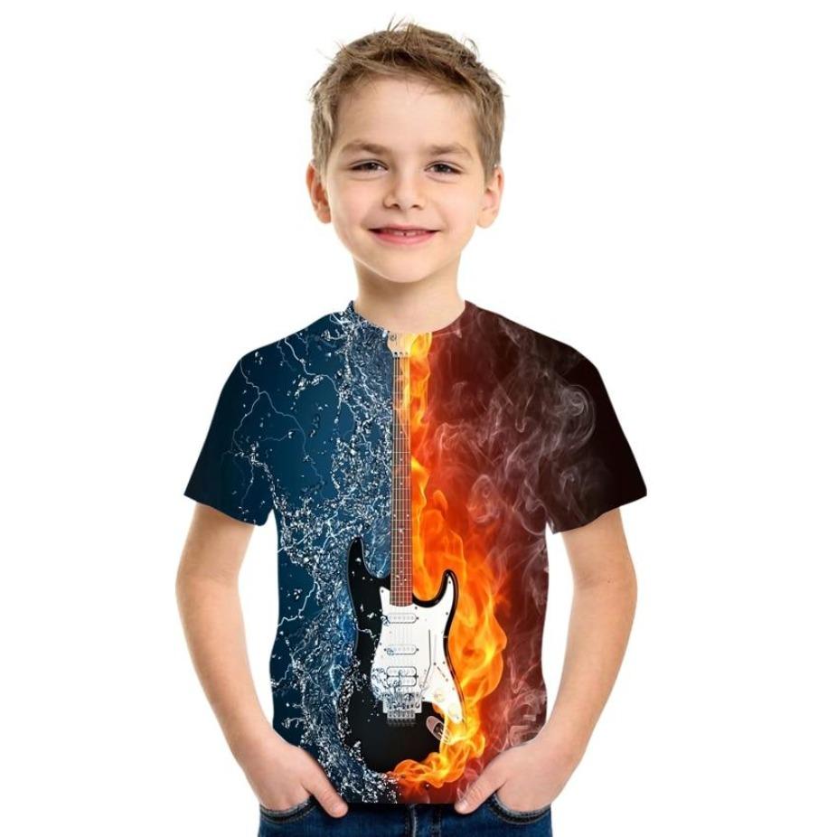 Animals Kids T-shirts O Neck Tops Polyester Casual Sportwear Comfortable Tees Short Sleeve 3d Print T Shirt