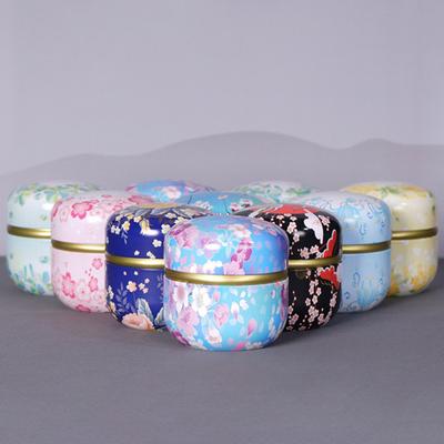 Tea Can Flower Print Wear-Resistant Tinplate Tin Can with Sealed Cover Home Storage
