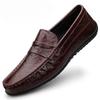 2025 Summer Men's British Style Casual Leather Loafers - Lightweight, Trendy, Slip-On