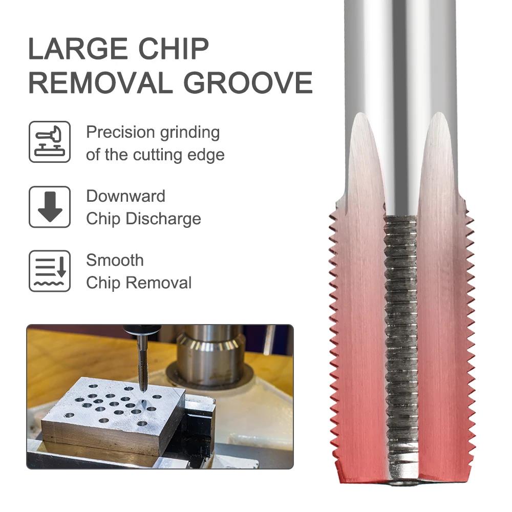 SLUGB Thread Tap M2-M20 Metric Left Hand Machine Tap HSS Steel Screw Machine Plug Tap Drill Metal Threading Tapping Tools Thread Lock3