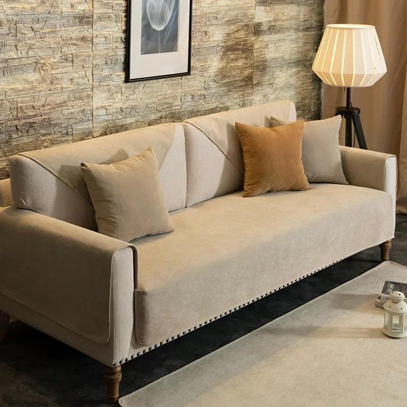 Водонепроницаемый чехол для дивана из шенилла Simplicity, однотонная подушка для дивана в гостиную, нескользящая подушка для дивана с защитой от царапин 50x70cm 1pcs